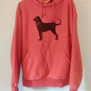 The Black Dog Red Hoodie Sweatshirt with Dog Graphic Large/XL